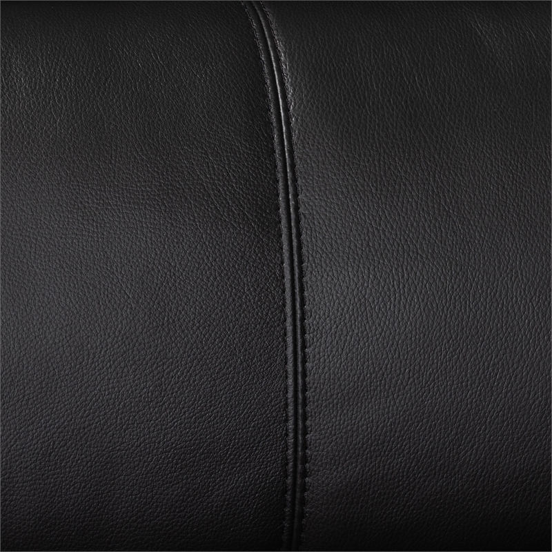 Baxton Studio Reverie Black Leather Sectional Sofa with Right Facing Chaise