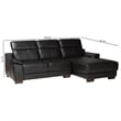 Baxton Studio Reverie Black Leather Sectional Sofa with Right Facing Chaise