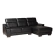 Baxton Studio Reverie Black Leather Sectional Sofa with Right Facing Chaise