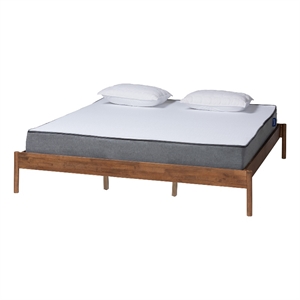 baxton studio agatis ash walnut finished wood queen size bed frame