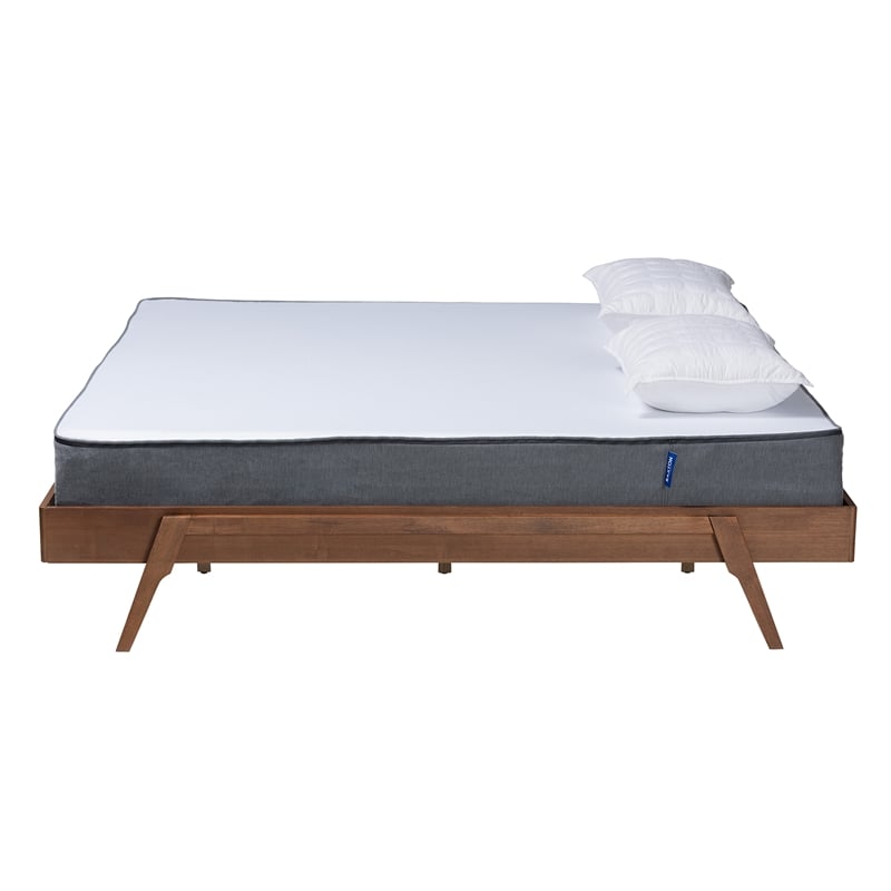 Baxton Studio Sarita Ash Walnut Finished Wood Queen Size Bed Frame