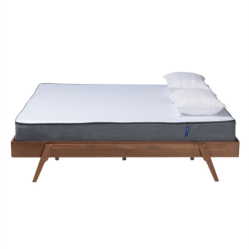 Baxton Studio Sarita Ash Walnut Finished Wood King Size Bed Frame