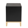 Baxton Studio Donald Black Finished Wood and Gold Metal 2-Drawer End Table