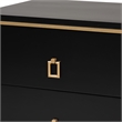 Baxton Studio Donald Black Finished Wood and Gold Metal 2-Drawer End Table