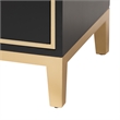 Baxton Studio Donald Black Finished Wood and Gold Metal 2-Drawer End Table