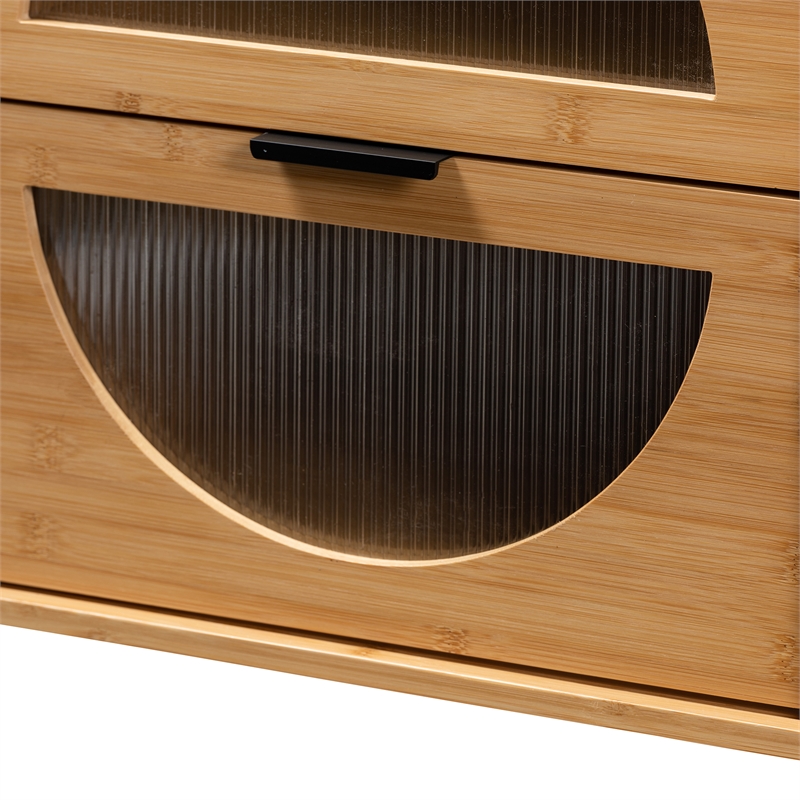 Baxton Studio Naresh Natural Brown Bamboo Wood 2-Drawer End Table