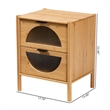 Baxton Studio Naresh Natural Brown Bamboo Wood 2-Drawer End Table