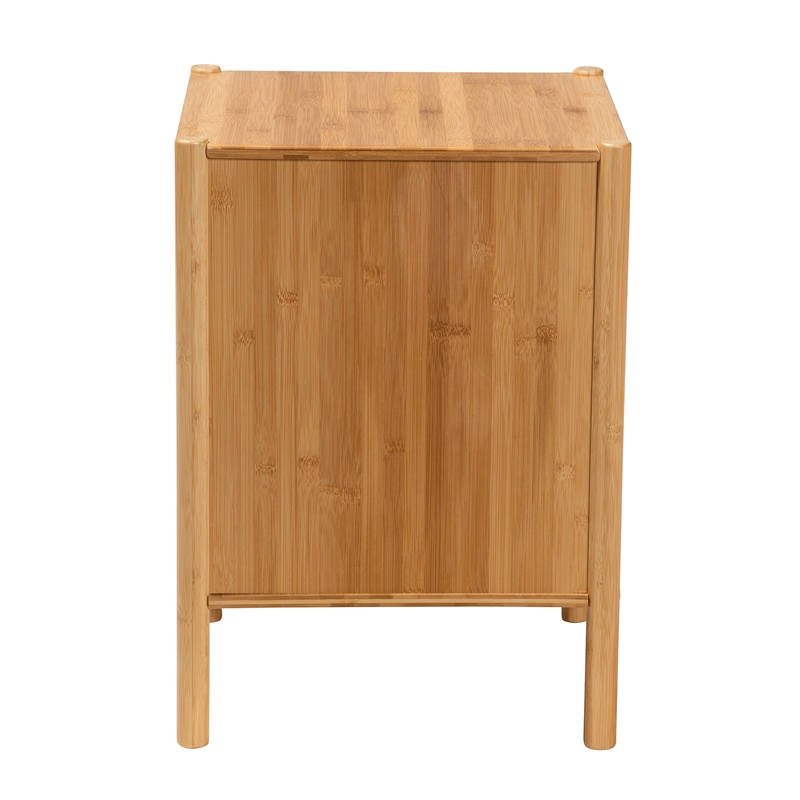 Baxton Studio Naresh Natural Brown Bamboo Wood 1-Door End Table