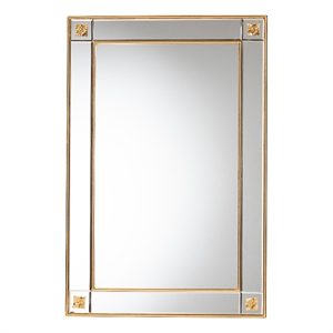 Baxton Studio Iara Antique Goldleaf Finished Wood Accent Wall Mirror
