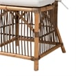 Baxton Studio Kim White Fabric and Natural Brown Rattan Dining Chair
