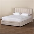 Baxton Studio Coronado Beige Fabric Queen Size 3-Drawer Storage Platform Bed