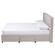 Baxton Studio Coronado Beige Fabric Queen Size 3-Drawer Storage Platform Bed