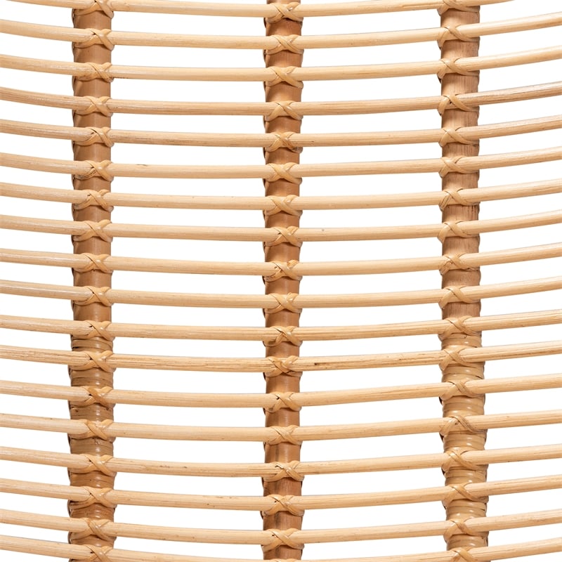 Baxton Studio Colorado Natural Brown Rattan and Black Metal Accent Chair