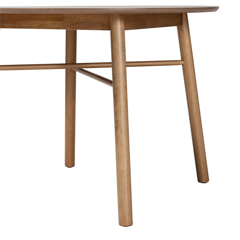 Baxton Studio Denmark French Oak Brown Finished Rubberwood Dining Table