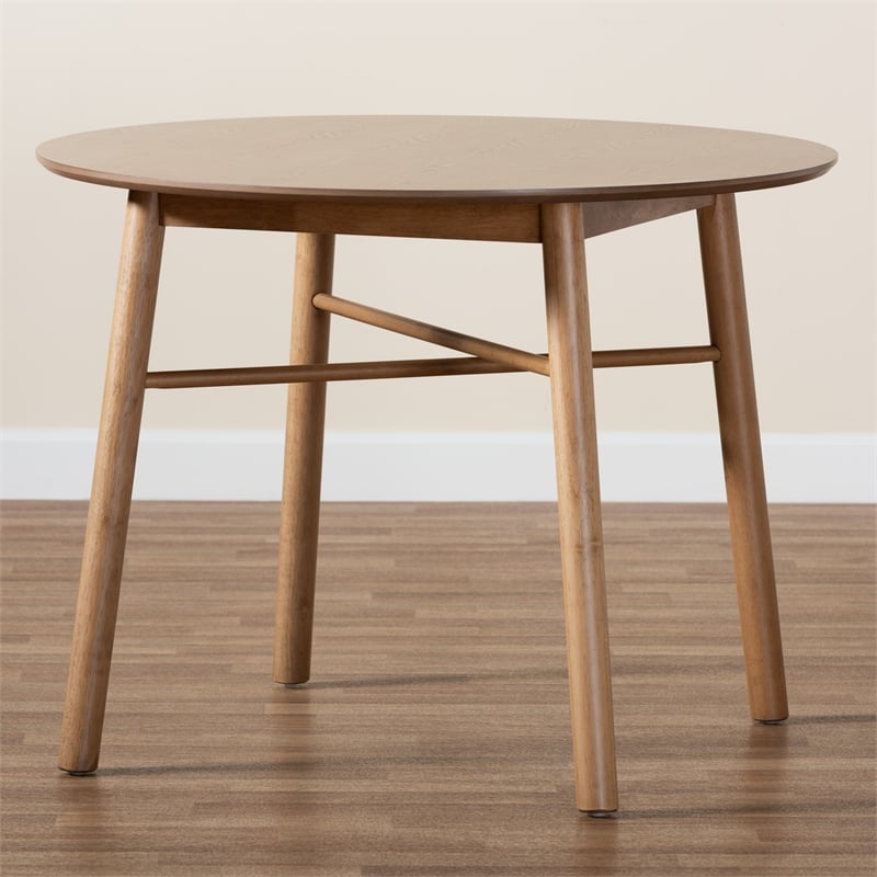Baxton Studio Denmark French Oak Brown Finished Rubberwood Dining Table