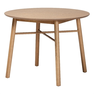 Baxton Studio Denmark French Oak Brown Finished Rubberwood Dining Table