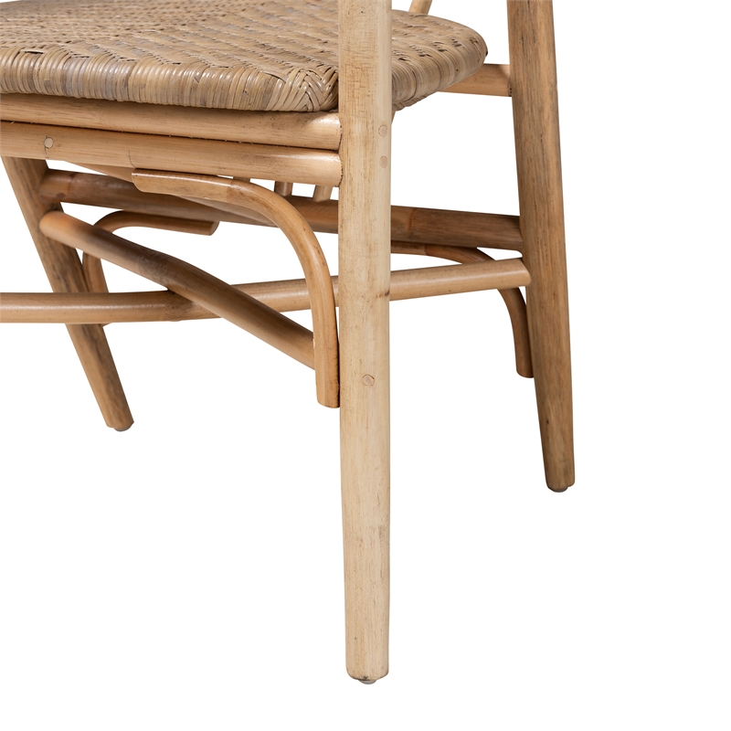 Baxton Studio Kyoto Natural Brown Rattan Dining Chair