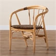Baxton Studio Kyoto Natural Brown Rattan Dining Chair