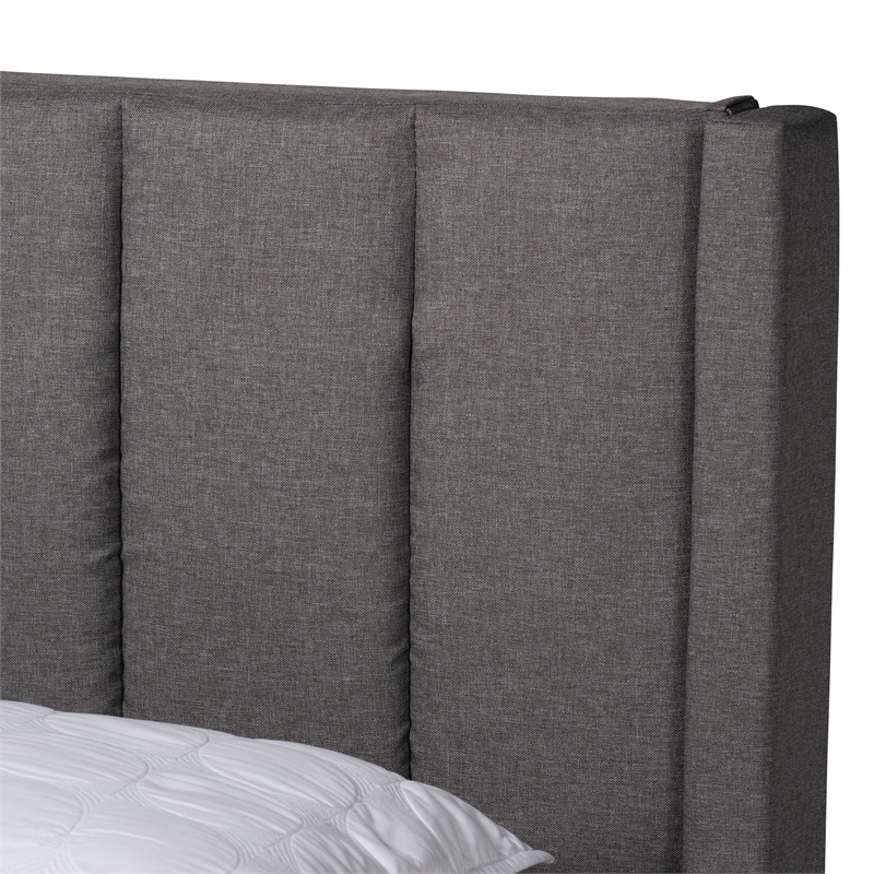 Baxton Studio Coronado Grey Fabric Full Size 3-Drawer Storage Platform Bed