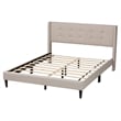 Baxton Studio Casol Beige Fabric Upholstered Queen Size Platform Bed