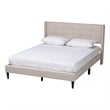 Baxton Studio Casol Beige Fabric Upholstered Queen Size Platform Bed