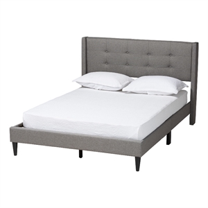 Baxton Studio Casol Grey Fabric Upholstered Full Size Platform Bed