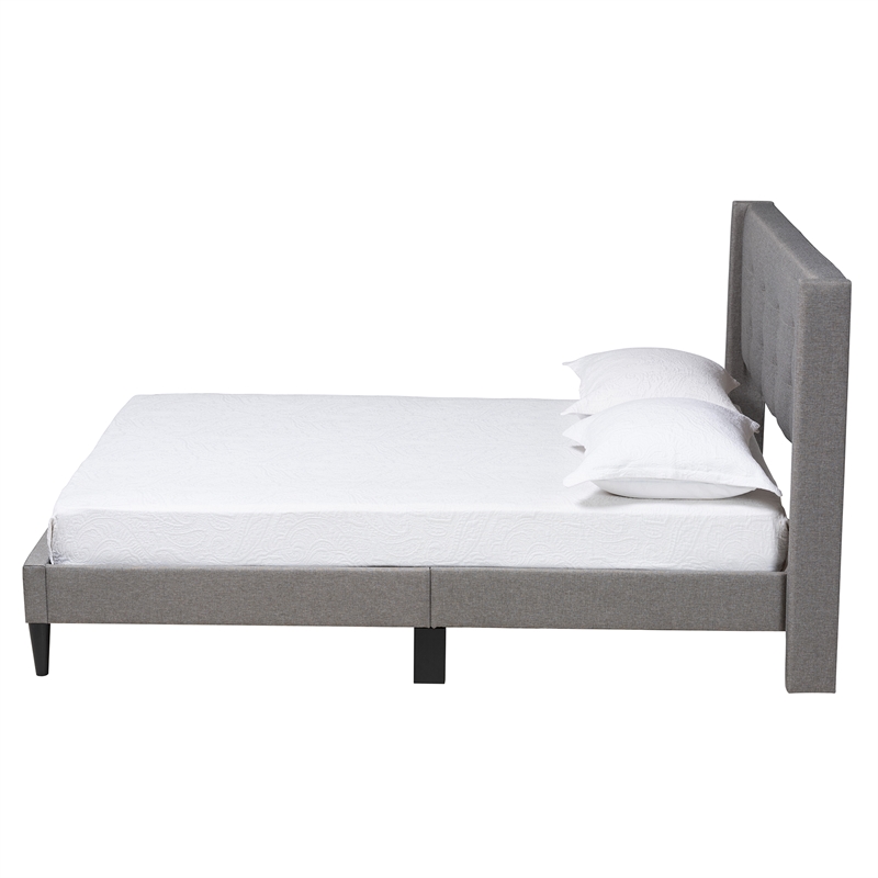 Baxton Studio Casol Grey Fabric Upholstered Queen Size Platform Bed