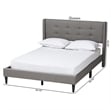 Baxton Studio Casol Grey Fabric Upholstered Queen Size Platform Bed