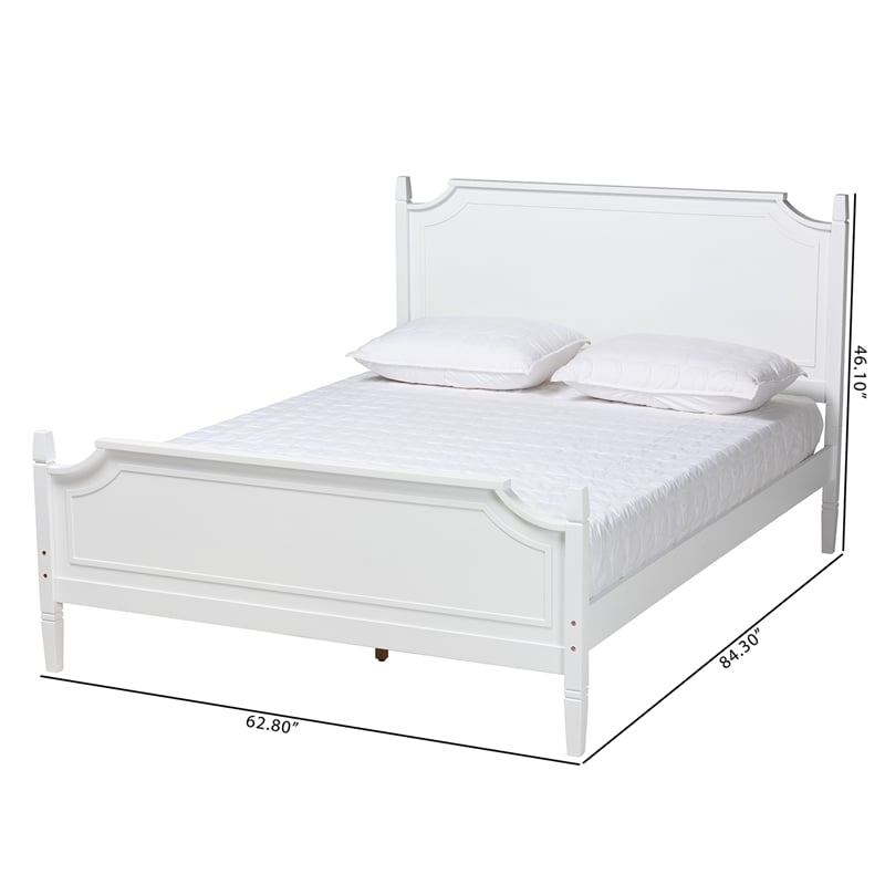 Baxton Studio Mariana White Finished Wood Queen Size Platform Bed
