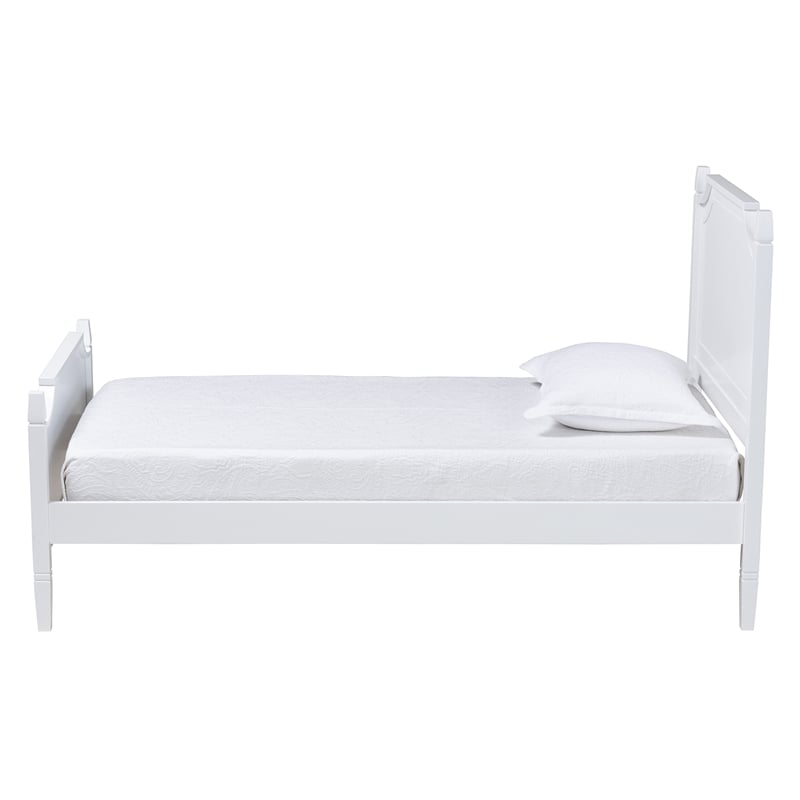 Baxton Studio Mariana White Finished Wood Twin Size Platform Bed