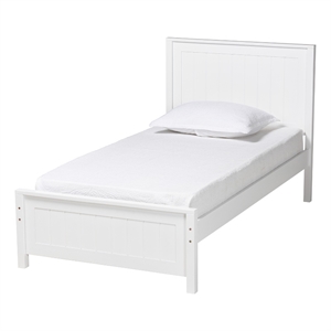 baxton studio neves white finished wood twin size platform bed