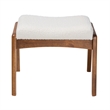 Baxton Studio Roxy White Boucle Upholstered and Brown Wood Ottoman Footstool