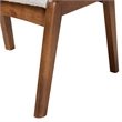 Baxton Studio Roxy White Boucle Upholstered and Brown Wood Ottoman Footstool