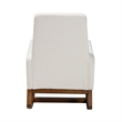 Baxton Studio Yashiya White Boucle Upholstered and Brown Wood Rocking Chair