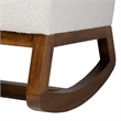 Baxton Studio Yashiya White Boucle Upholstered and Brown Wood Rocking Chair