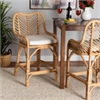 Baxton Studio Arween Modern Bohemian Natural Brown Rattan Counter Stool