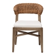 Baxton Studio Chloe Brown Mahogany Wood and Natural Rattan Dining Chair