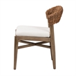 Baxton Studio Chloe Brown Mahogany Wood and Natural Rattan Dining Chair