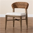 Baxton Studio Chloe Brown Mahogany Wood and Natural Rattan Dining Chair