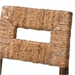 Baxton Studio Porsha Brown Mahogany Wood and Natural Rattan Dining Chair