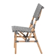 Baxton Studio Wagner Black and White Weaving and Natural Rattan Bistro Chair