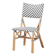 Baxton Studio Shai Gray and White Weaving and Natural Rattan Bistro Chair