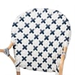 Baxton Studio Bryson Blue and White Weaving and Natural Rattan Bistro Chair