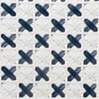 Baxton Studio Bryson Blue and White Weaving and Natural Rattan Bistro Chair