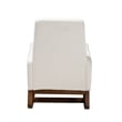 Baxton Studio Yashiya White Upholstered Brown Wood 2-Piece Chair and Ottoman Set