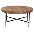 Baxton Studio Umar Brown Finished Wood and Black Metal Coffee Table