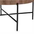 Baxton Studio Umar Brown Finished Wood and Black Metal Coffee Table