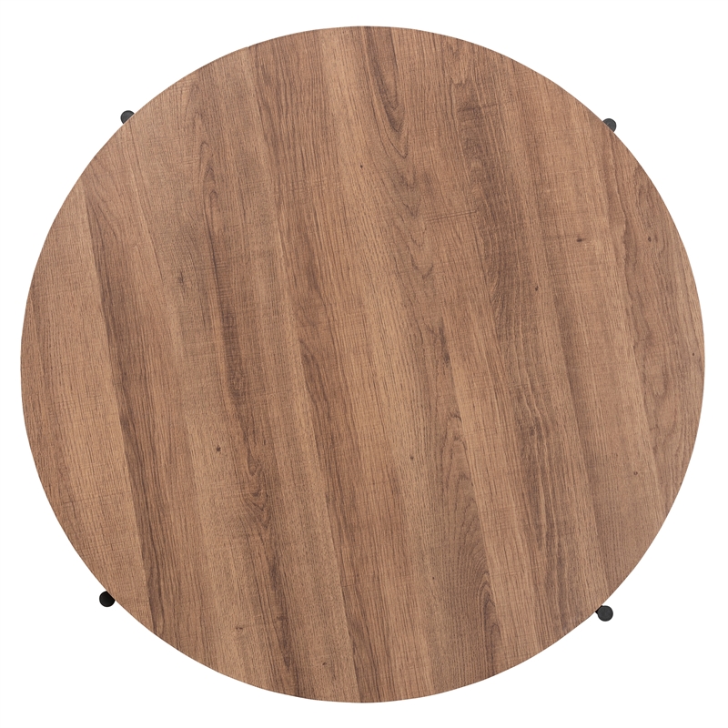 Baxton Studio Umar Brown Finished Wood and Black Metal Coffee Table