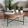 Baxton Studio Umar Brown Finished Wood and Black Metal Coffee Table