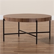 Baxton Studio Umar Brown Finished Wood and Black Metal Coffee Table